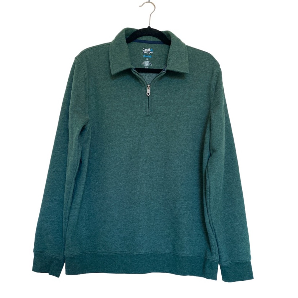Croft & Barrow Green Extra Soft Men’s Quarter-Zip Fleece Size Medium Loungewear